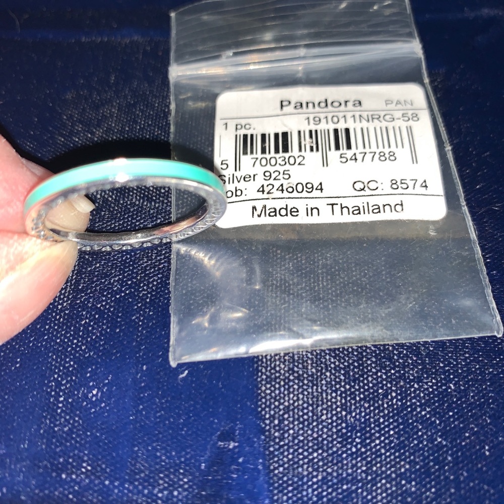 Authentic Pandora RADIANT HEARTS Mint Ring 58 8.5